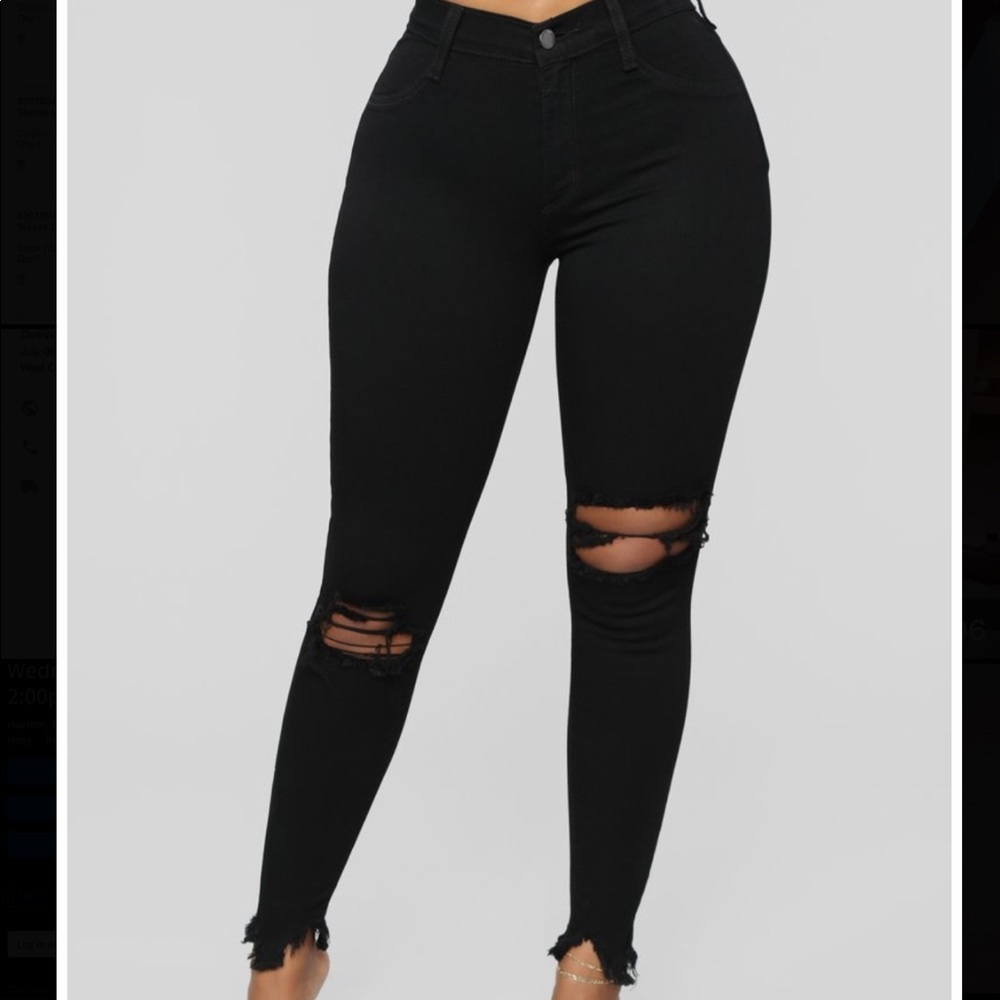 Black Distressed Jeans